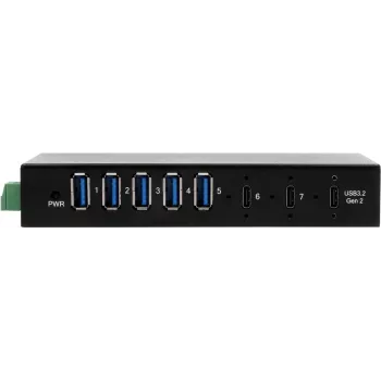 EXSYS GmbH 7-Portowy Metalowy HUB USB 3.2 Gen 2x1, 2x C + 5x A (EX-12297HMS)