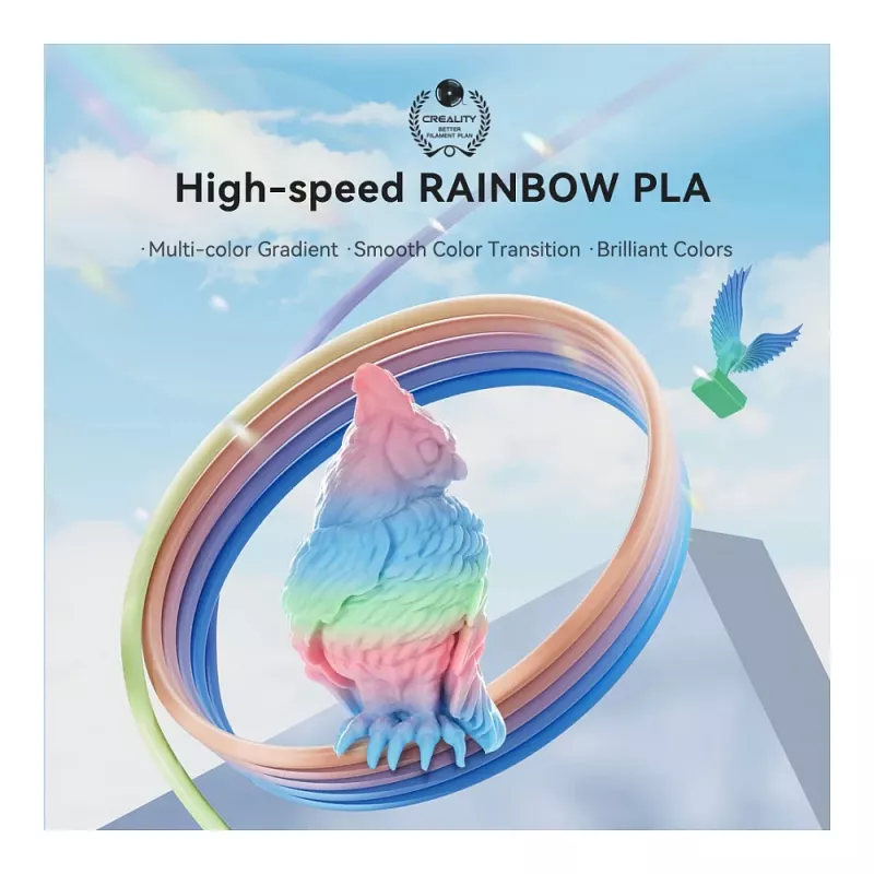 Filament Creality PLA 1,75 mm 1 kg — niebieski, zielony, różowy (3301010425)