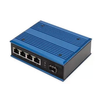 Digitus 4-portowy przemysłowy niezarządzalny przełącznik sieciowy Gigabit Ethernet PoE, 1 uplink SFP
