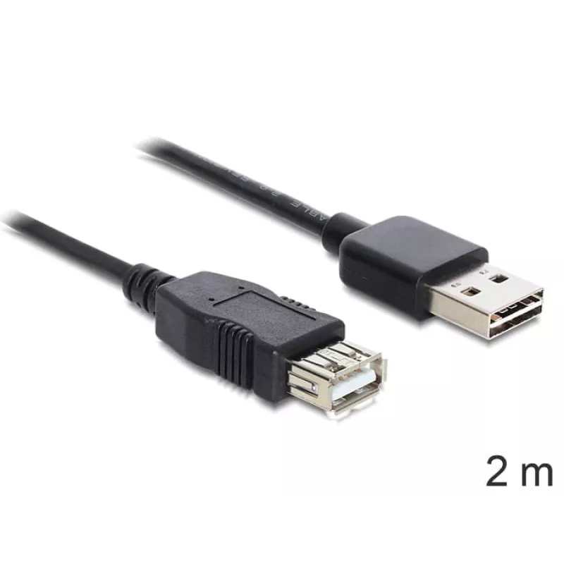 Kabel USB DeLOCK EASY-USB 2.0-A 2m Czarny