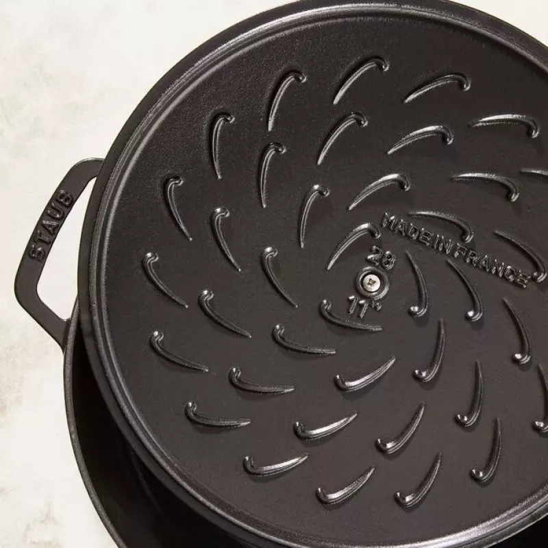 Patelnia do smażenia ZWILLING STAUB BRAISERS okrągła 28 cm, czarna, dno Ø 22,2 cm