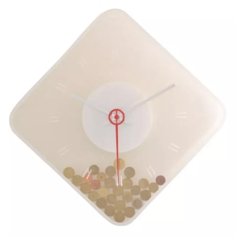 Zegar NeXtime 3006 Coins, 35x35 cm, ścienny, przezroczysty