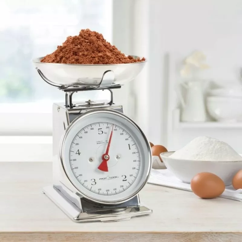 Mechaniczna waga kuchenna ProfiCook PC-KW 1247 — stal nierdzewna, pojemność 5 kg, miska 1 L, funkcja tarowania
