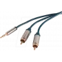 shiverpeaks SP30833-cienki Kabel audio 3 m 3,5 mm 2 x RCA Niebieski - Chrom (SP30833-cienki)