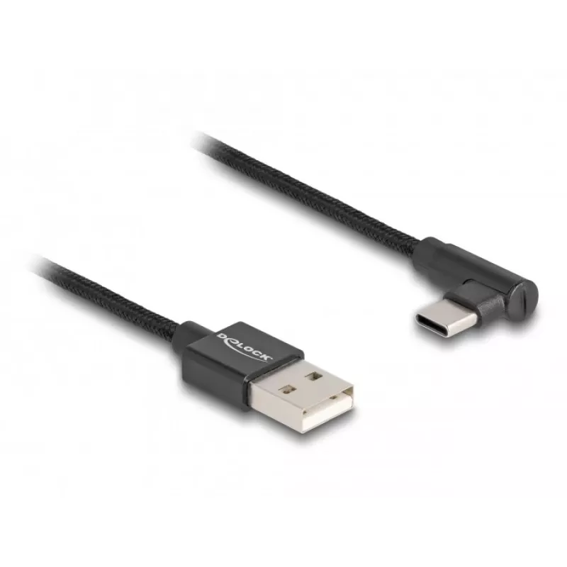 Kabel DeLOCK USB 2.0 Typ-A męski na USB Typ-C męski kątowy 0,5 m czarny