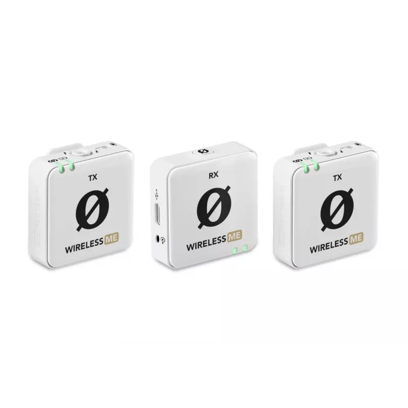 RØDE Wireless ME Dual Biały - kompaktowy bezprzewodowy system mikrofonowy z dwoma nadajnikami do nagrywania dwukanałowego