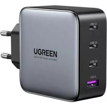Ugreen 45515B ładowarka do urządzeń mobilnych Komputer mobilny, Telefon komórkowy, Laptop, Powerbank, Telefon Szary AC Szybkie ładowanie Wewnętrzna