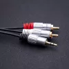 Kabel audio Qoltec 52340 2m 2xRCA 3.5mm Czarny