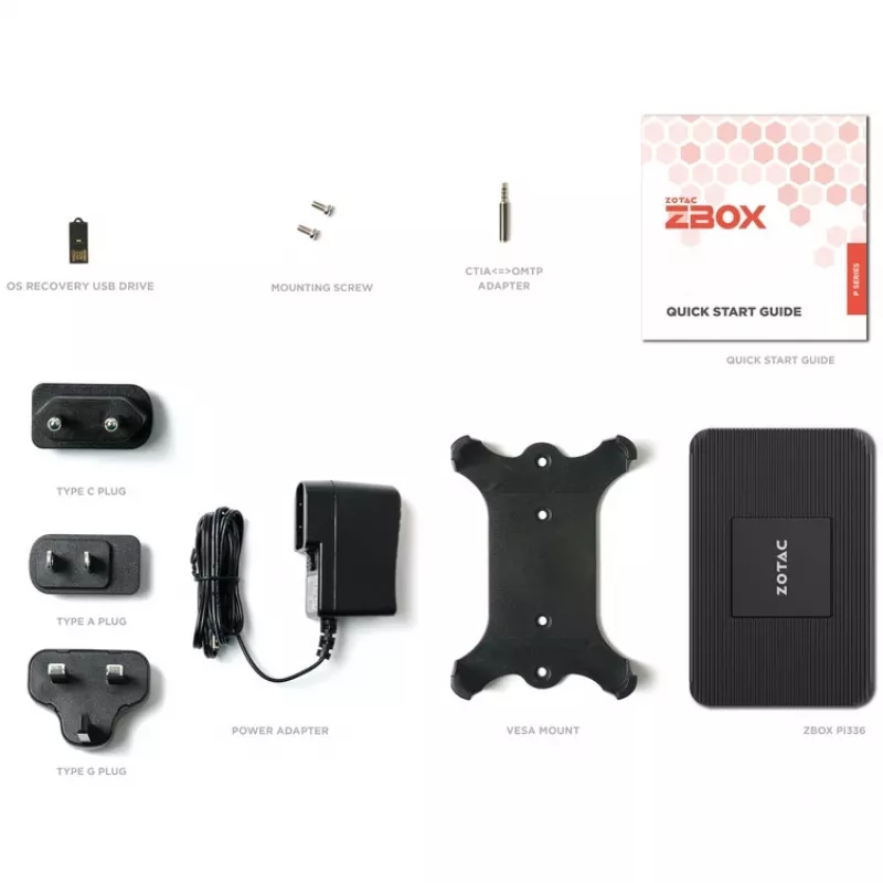 Mini PC Zotac ZBOX PI336-W5C Intel Celeron N6211 4 GB RAM 128 GB eMMC Intel UHD Windows 11 Pro