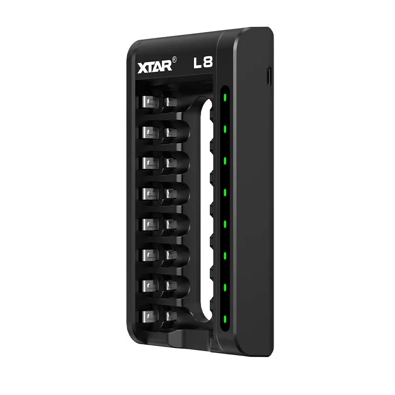 Ładowarka do akumulatorów AA/AAA 1,5 V i 1,2 V, inteligentna – 8 gniazd