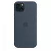 Apple iPhone 15 Plus Silikonowe etui z MagSafe - Storm Blue