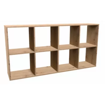 Living room bookcase Top e Shop MALAX 2X4 ARTISAN, natural wood, 8 shelves, 1470×300×750 mm