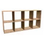 Living room bookcase Top e Shop MALAX 2X4 ARTISAN, natural wood, 8 shelves, 1470×300×750 mm