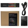 Przełącznik sieciowy QOLTEC FAST Ethernet PoE 8xRJ45 z 2xRJ45 uplink (model 52290)
