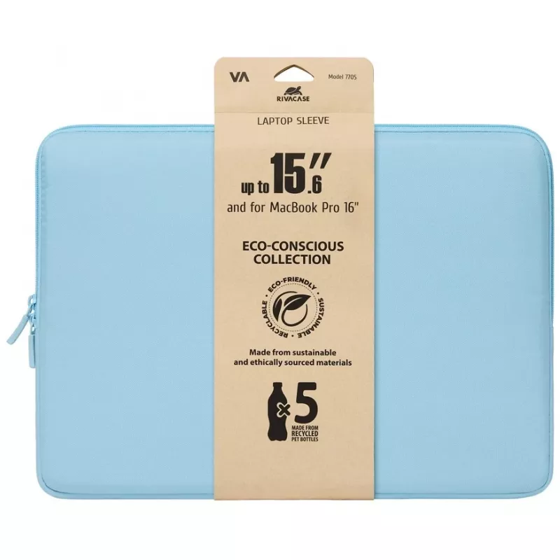 Etui na laptop Rivacase Riva Szuzuka 15,6 cala pastelowy niebieski, ochronne wyściełane etui