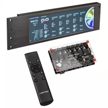 Lamptron CU135 Kontroler wentylatorów + kontroler RGB z wyświetlaczem, ARGB - czarny