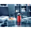 Kubek podróżny Leifheit 03245 stal nierdzewna 350 ml, dwuścienny, szczelny, pokrywa z odchylanym ustnikiem, czarno-czerwony