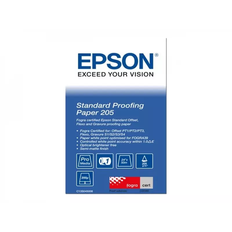 Epson Standard Proofing Paper, 24 inch x 50m, 205g/m²