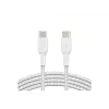 Kabel pleciony USB-C na USB-C 1m Biały