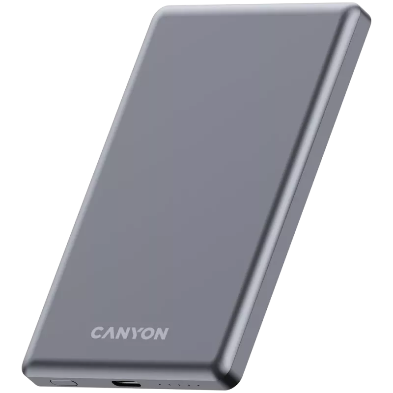 Canyon OnPower 505 - Powerbank - 5.000 mAh - wejście USB-C - wyjście USB-C PD 20W + ładowanie bezprzewodowe MagSafe 1