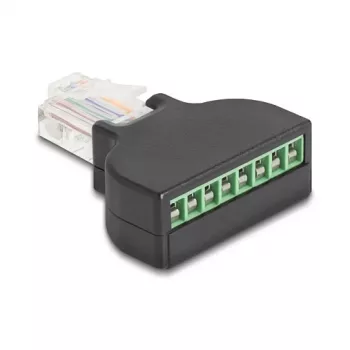 DeLOCK 90654 adapter kablowy RJ45 8-pinowy blok zacisków Czarny