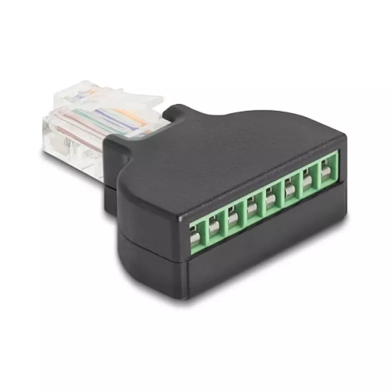 DeLOCK 90654 adapter kablowy RJ45 8-pinowy blok zacisków Czarny