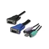 Intellinet 8-Port Rackmount KVM Switch, Combo USB + PS/2, On-Screen Display, Cables included (Euro 2-pin plug)