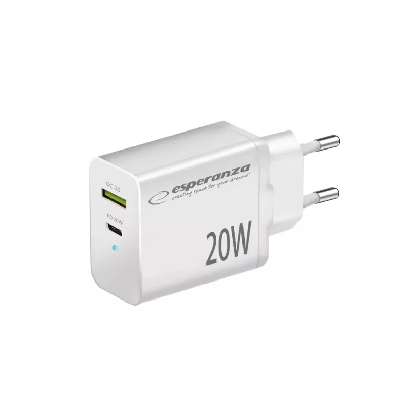 Ładowarka sieciowa Esperanza EZC105W 20W Biała