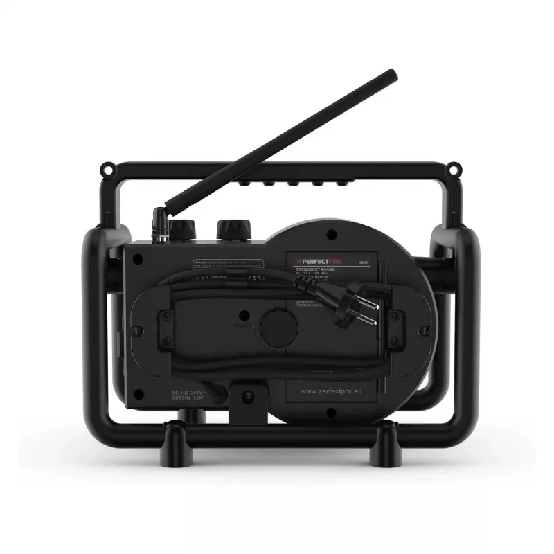 Perfectpro DABBOX Radio budowlane DAB+ FM AUX Bluetooth odporne na wstrząsy