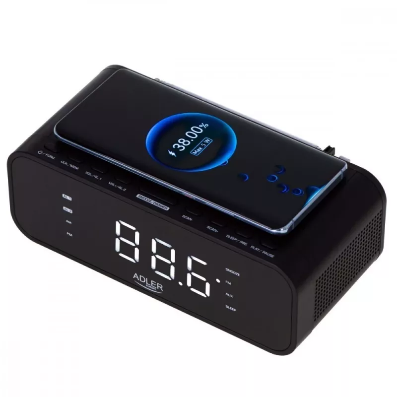 Ceas Cu Radio, Alarma Si Incarcator Wireless Adler AD 1192B