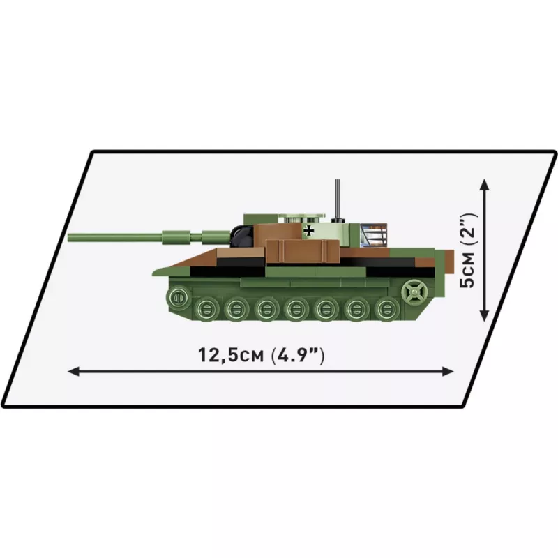 Zestaw konstrukcyjny Cobi Leopard I model czołgu — 147 elementów, wiek 6+, brązowo-zielony
