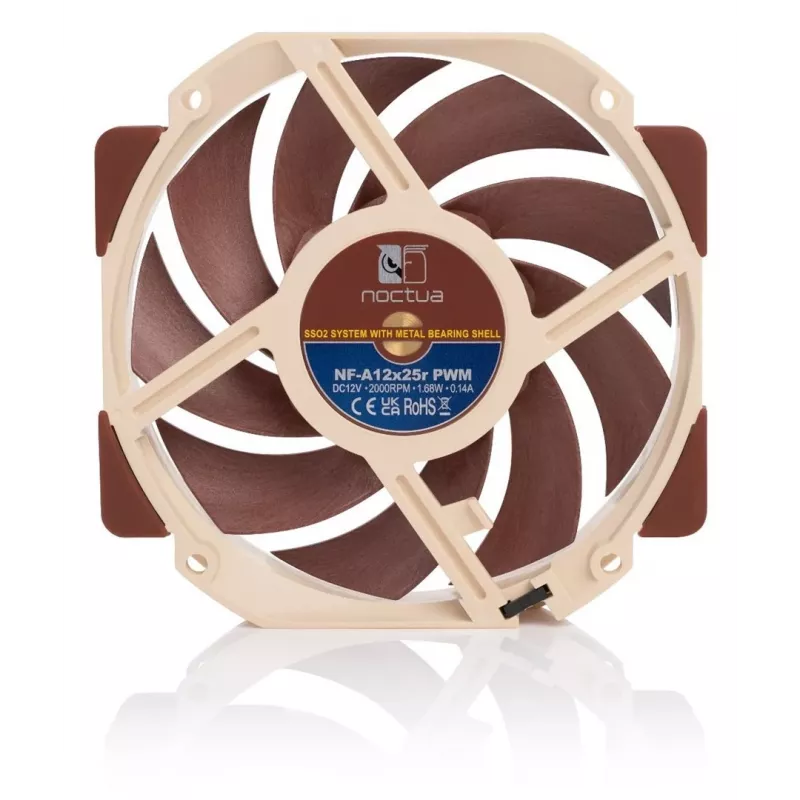 Wentylator Noctua NF-A12X25R PWM 12 cm Beżowy Brązowy 2000 RPM 102.1 m³/h