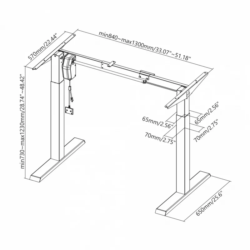 Biurko gamingowe White Shark Dark Force — ergonomiczny design, regulowana wysokość