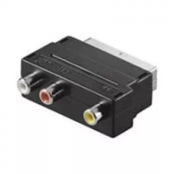 Wentronic Goobay Scart/RCA-Adapter, SCART-Plug (21-Pin), Czarny - SCART-Plug (21-Pin) > 3x RCA-Socket (50122)