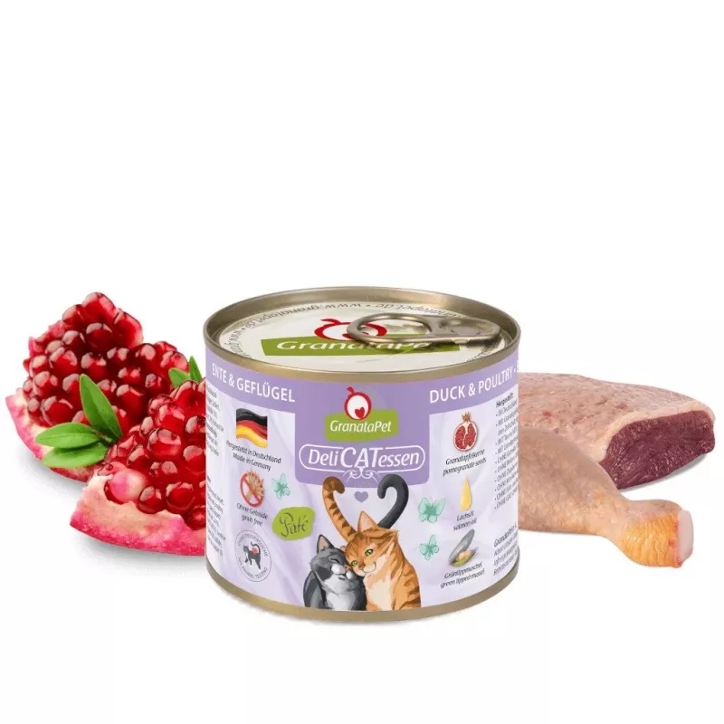 Mokra karma dla kota Fox4Pets DeliCATessen Kaczka i Drób 200 g, pełnoporcjowa karma dla dorosłych kotów, wilgotność 80%