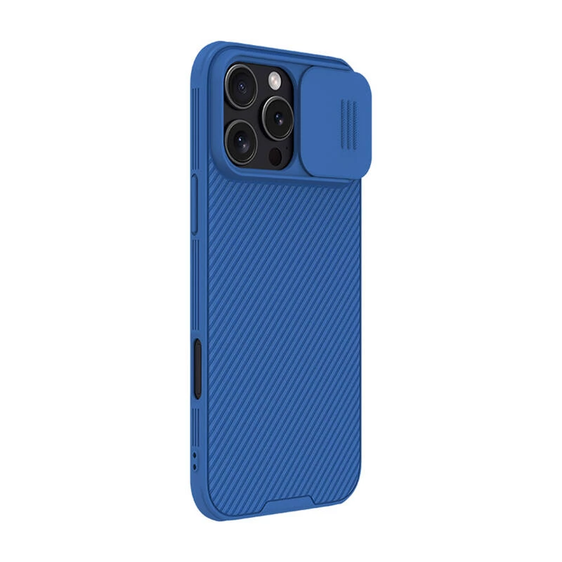 Etui ochronne Nillkin CamShield Pro do iPhone 16 Pro Max, niebieskie, przesuwna osłona aparatu