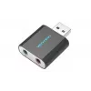 Vention USB zewnętrzna karta dźwiękowa czarna metalowa