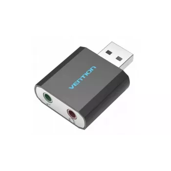 Vention USB zewnętrzna karta dźwiękowa czarna metalowa