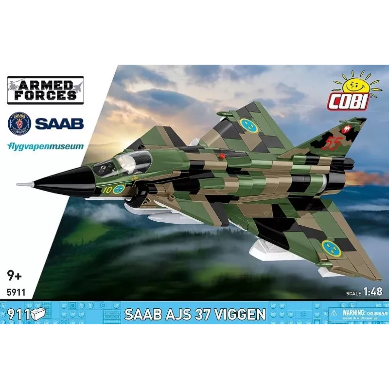 Zestaw konstrukcyjny Cobi Blocks Saab AJS 3 Viggen 911 szt. model do składania, 911 elementów