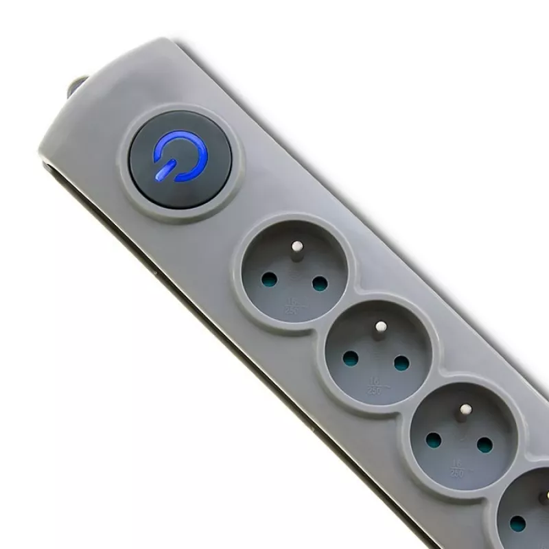Listwa przeciwprzepięciowa Qoltec 50165 szara 6 gniazd AC 230 V 1,8 m