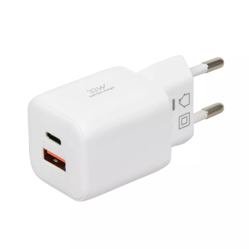 Ładowarka USB IBOX ILUC42W 42W (maks. 33W), 1×USB-C PD3.0, 1×USB-A QC3.0, 100–240V, biała