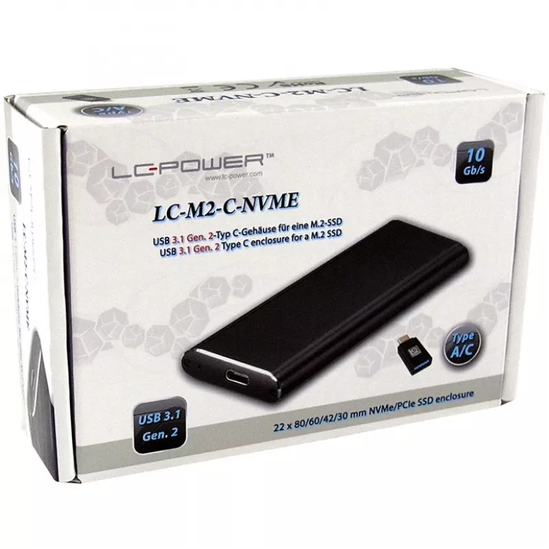 Obudowa SSD LC-Power LC-M2-C-NVME Czarna M.2