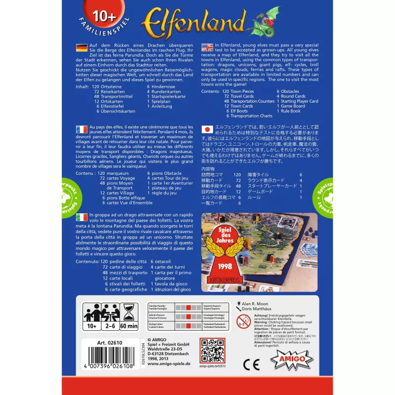 Elfenland, gra planszowa Gra Roku 1998