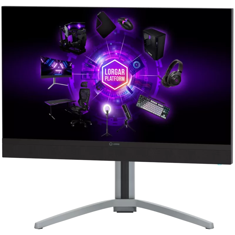 LORGAR 27MP1, UHD MiniLED Gaming Monitor Pro, 27'' (3840*2160) szybki monitor IPS płaski, czarny/mlecznoszary
