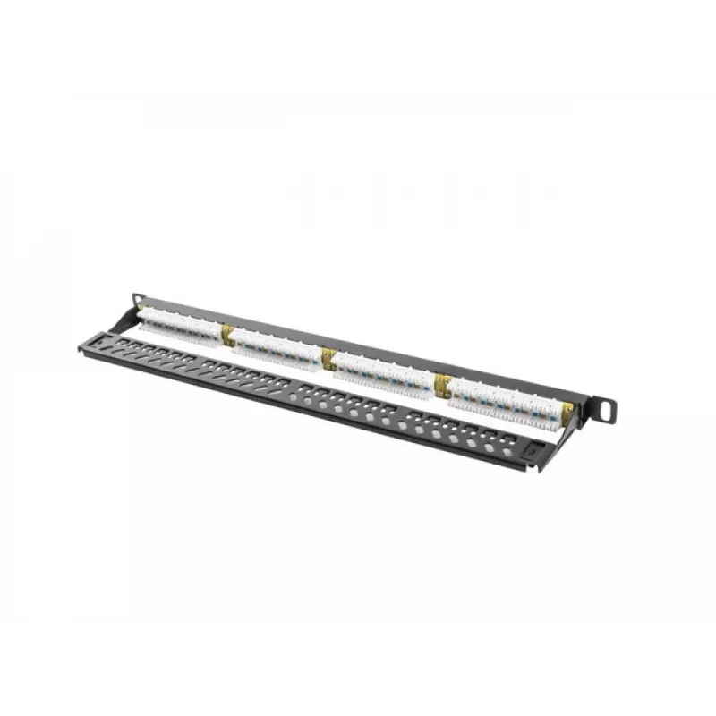 Lanberg PPU5-0024-B - RJ-45 - Kat.5, Kat.5e - Czarny - Metal - Montaż w szafie RACK - 0.5U