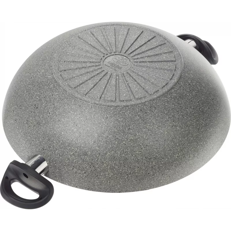Wok Ballarini Ferrara FERR8KD.36D 36 cm, powłoka granitowa, dwa uchwyty i pokrywka