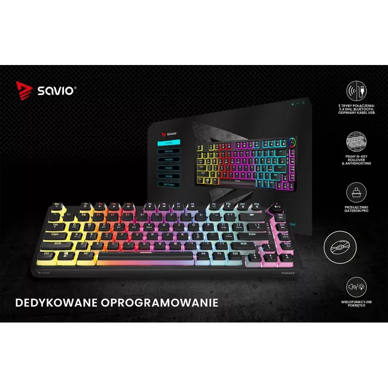 Savio SAVGK-PHENIX YELLOW PUDDING Żółty USB