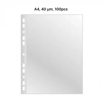 Koszulki AD Class PUNCHED POCKET Cristal Clear A4 40 mikr., opakowanie 100 szt.