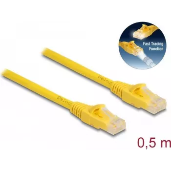 Kabel sieciowy DeLOCK RJ45 Cat.6A U/UTP 0,5 m żółty