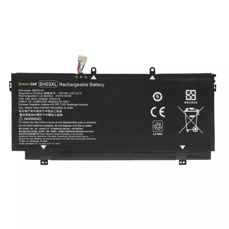 Bateria zielony Cell HP147 Spectre x360 13-AC 13-W 13-W050NW 13-W071NW